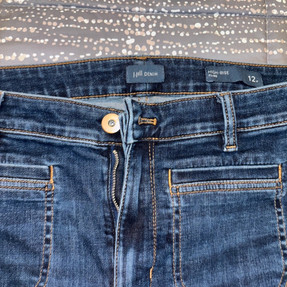 J. Jill High Rise Denim Jeans - Dark Blue